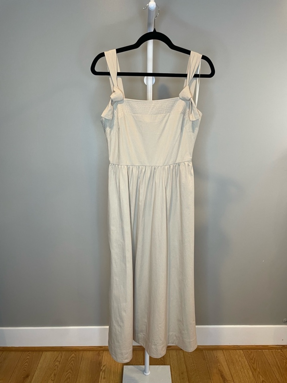 Lush Beige Knot-Detail Midi Dress Small